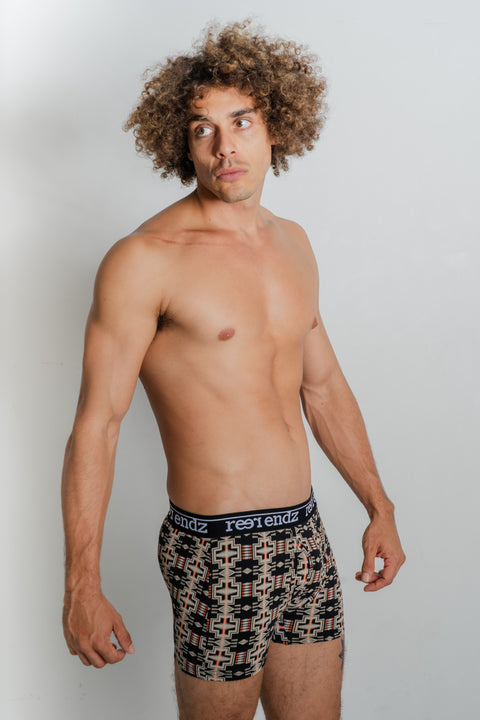 Men's fly front trunk in Zephyr print from Reer Endz collection